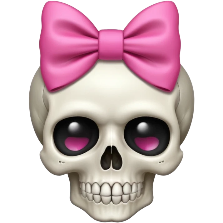 Skull with pink bow emoji