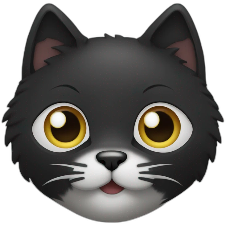 Black-cat-white-spots-face emoji