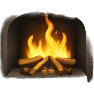 Winter christmas beige FirePlace emoji