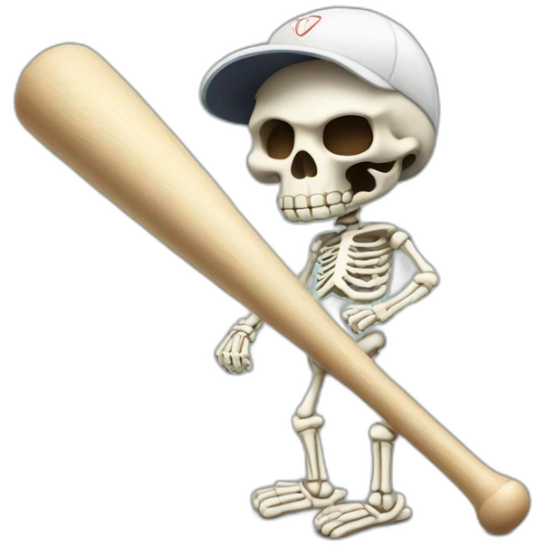 baseball batt and skeleton emoji