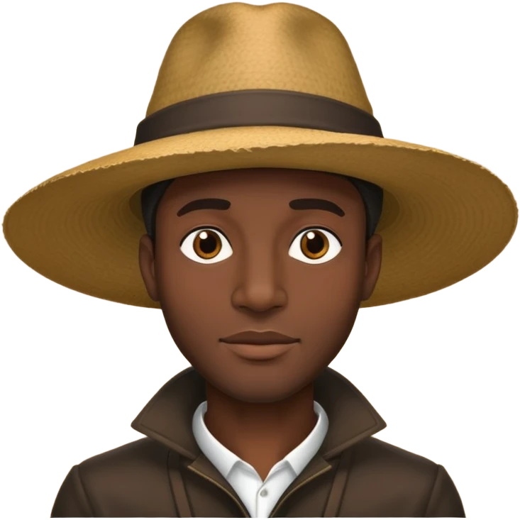 A black man with a huge hat  emoji