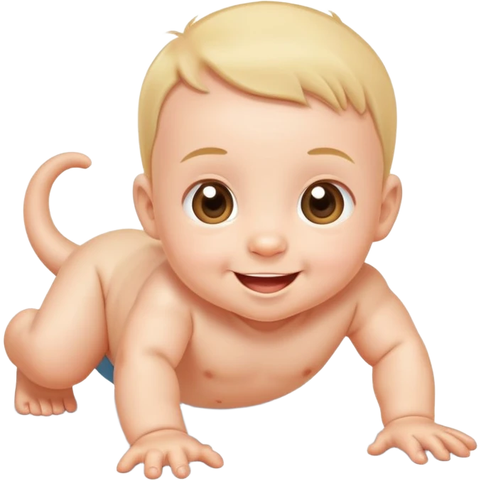 happy and playful baby crawling on the floor emoji