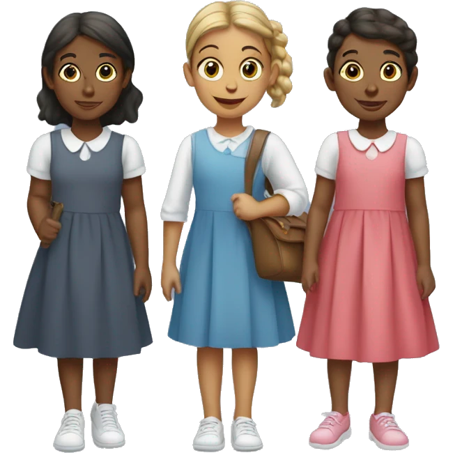 A trio of girls going to church emoji