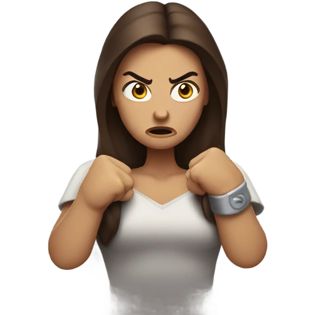 Super angry woman with brown hair emoji