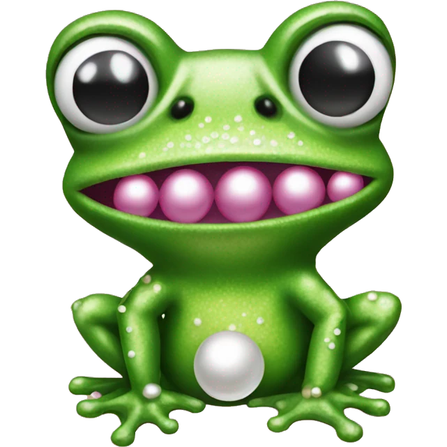 alpha kappa alpha frog with pearls  emoji