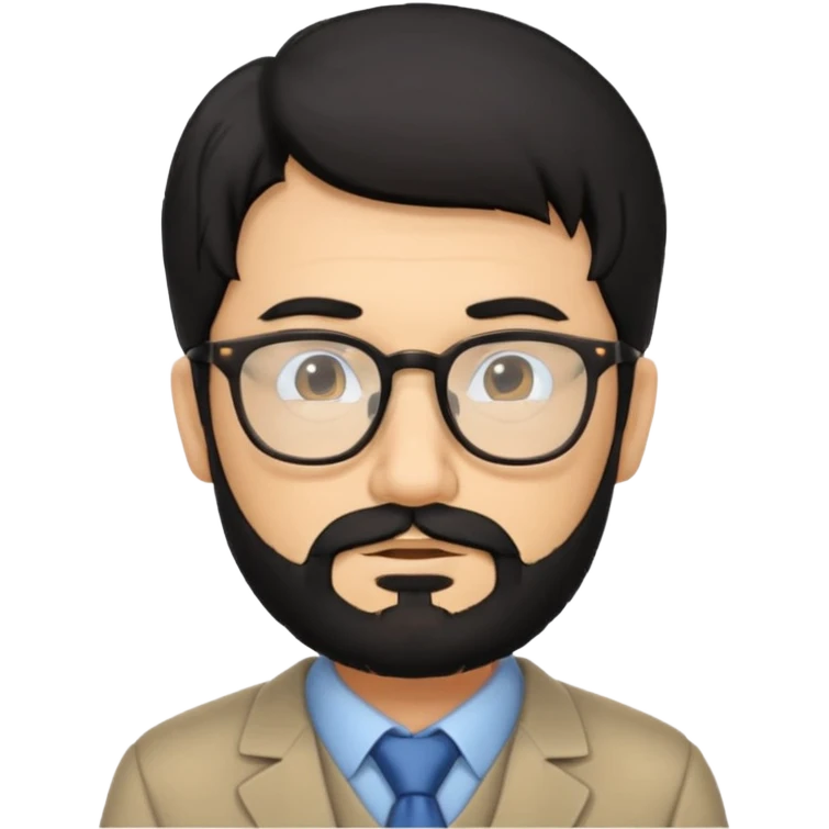 Professor in the la casa de papel TV show, with black hair and beard emoji