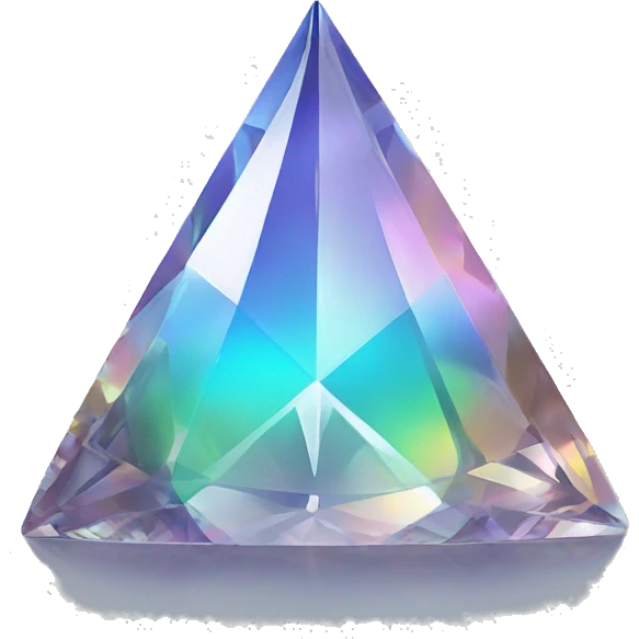 Pyramid-shaped 56-carat iridescent diamond crystal emoji