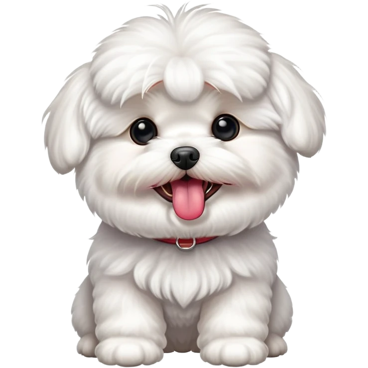 perro bichon maltés blanco con la lengua fuera  emoji