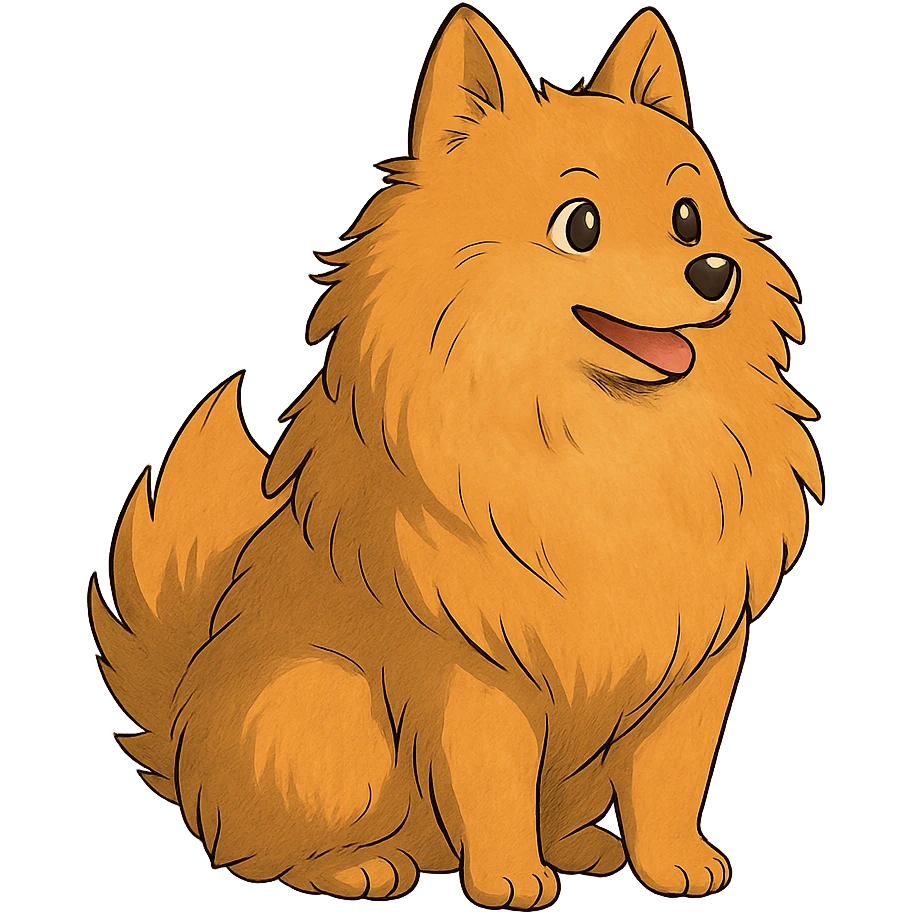 ghibli style German Spitz dog emoji