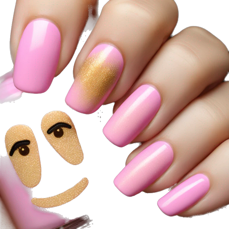 pink and gold nails emoji