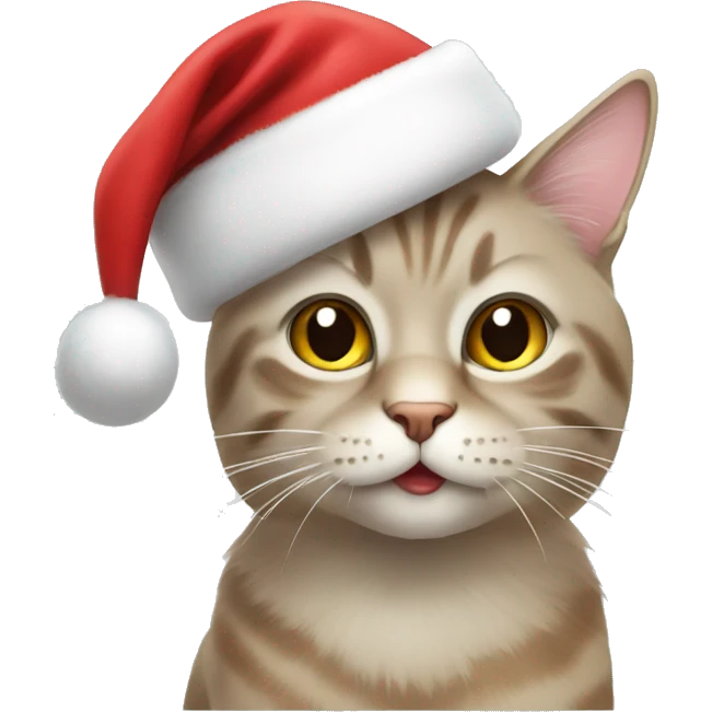 cat with cristmas emoji