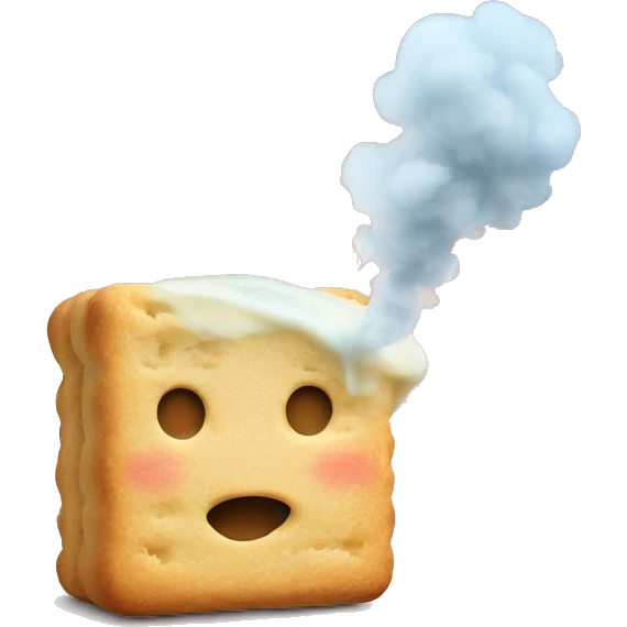 Butter biscuit with a vape emoji