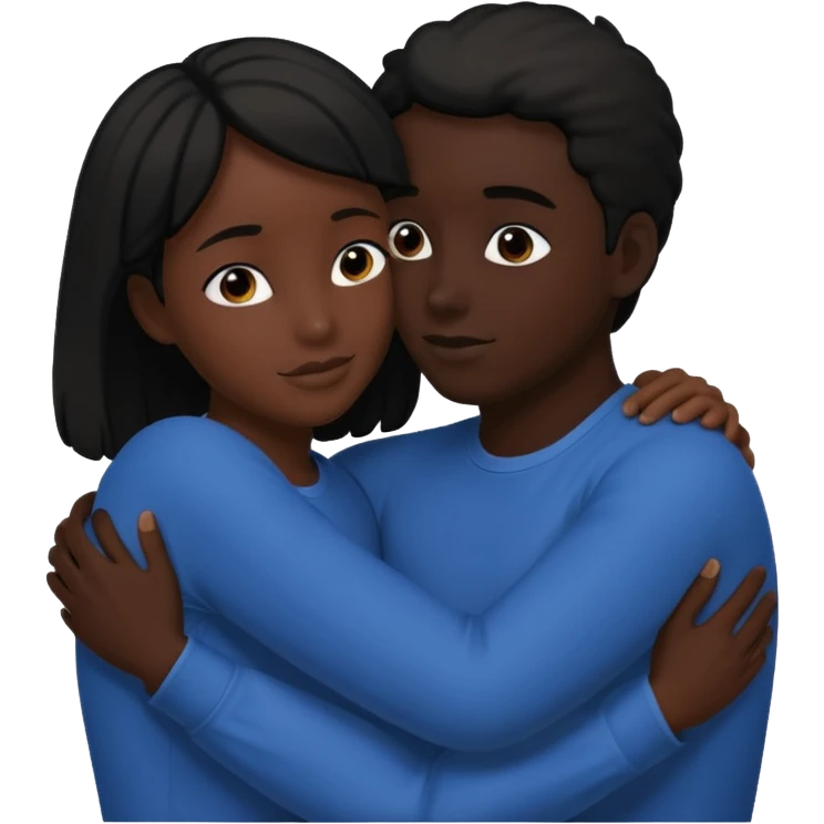 Two people hugging. They are facing each other. Silhouette only.  emoji