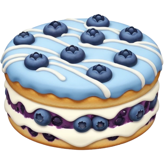 plain blueberry biscuit with 1 icing swirl on top emoji