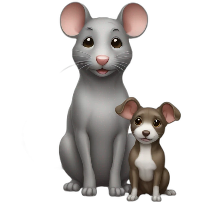Un rat avec un chien emoji