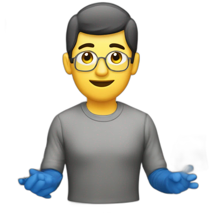 Técnico de color piel trigueño de PC con una netbook emoji