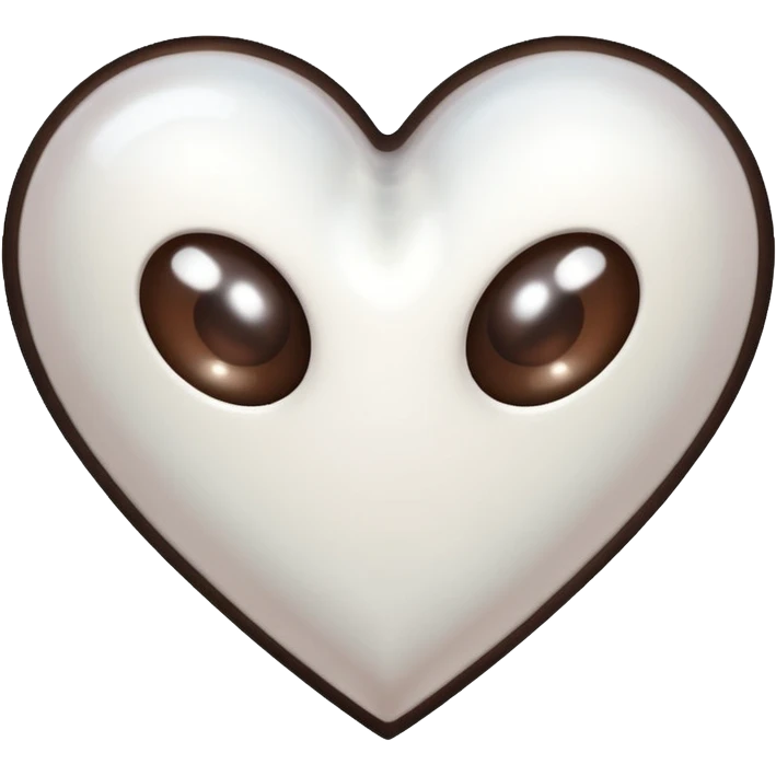 Pearl pale dark brown Transparent Heart emoji