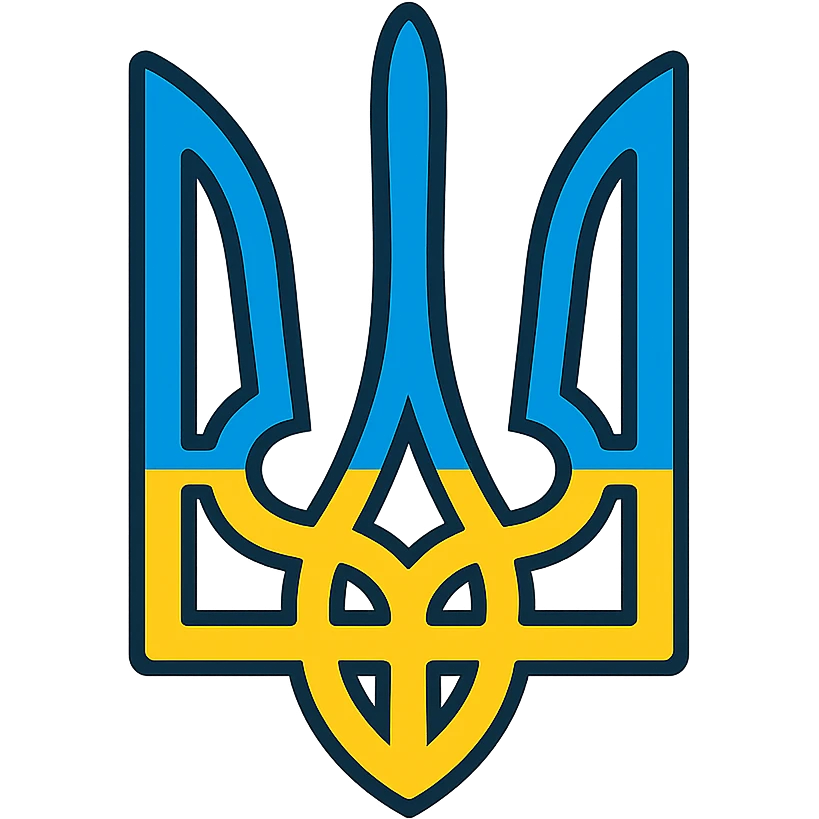 Ukraine national symbol, blue and yellow colors, iconic representation, simple and clear design emoji