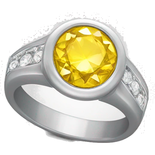 White ring with yellow diamond emoji