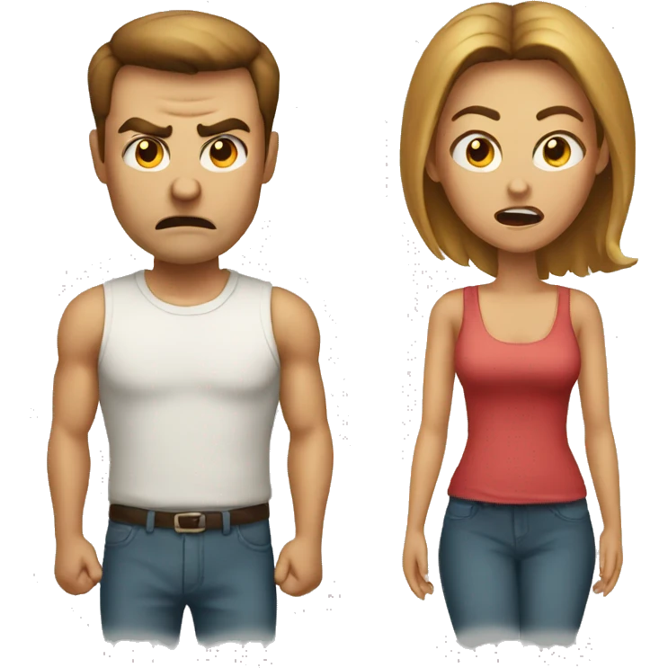 angry man with woman emoji