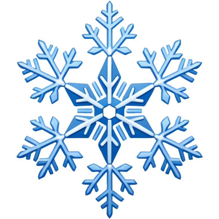 white snowflake with blue snowflake emoji
