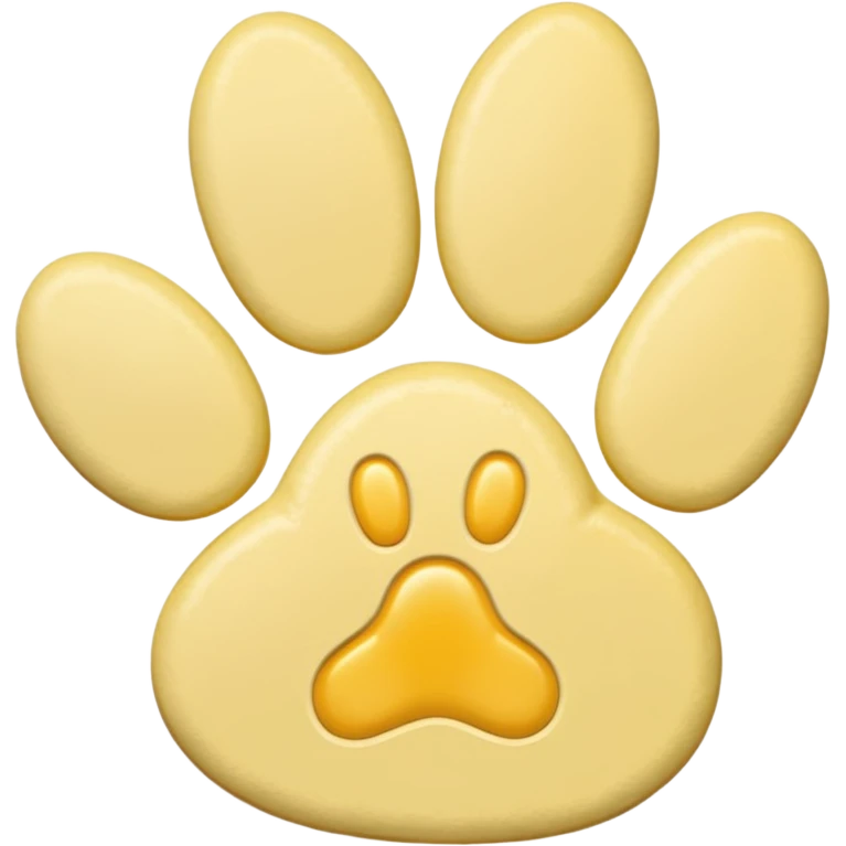 a pastel yellow pawprint emoji