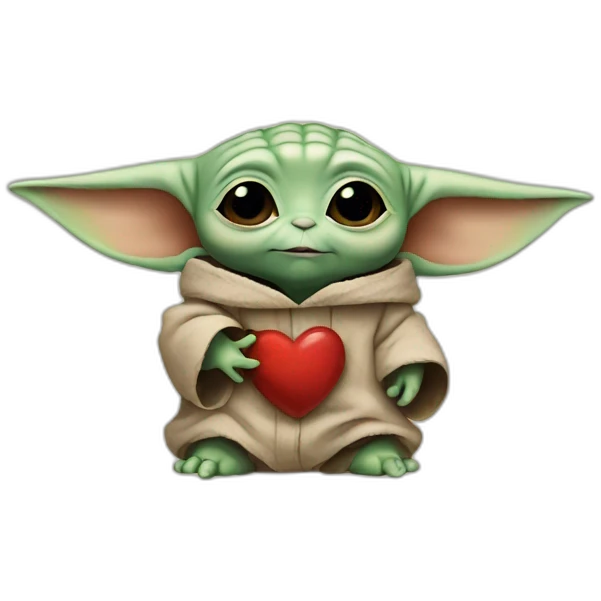 Baby yoda heart emoji