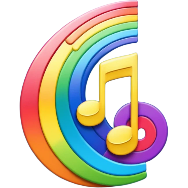 Music notes rainbow  emoji