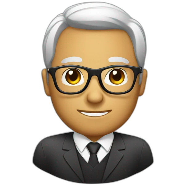 Manager with black glasses emoji