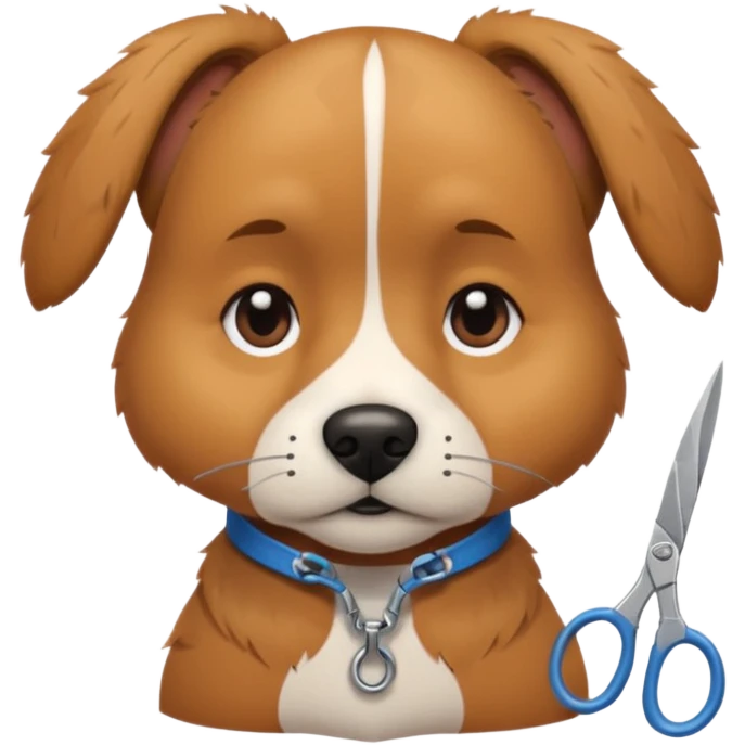 Side eyeing dog with scissors  emoji