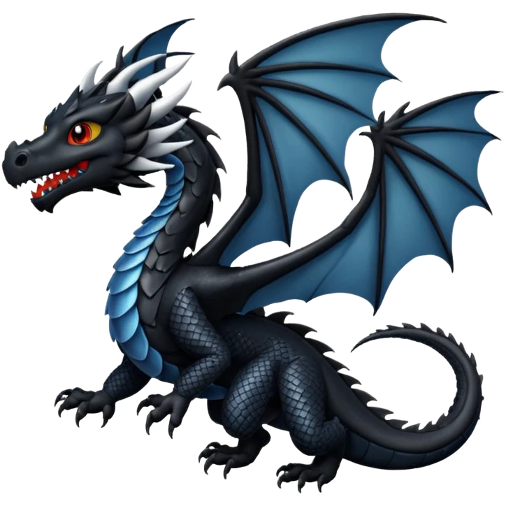 Dragón negro volando  emoji