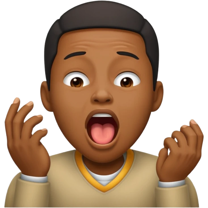 black People Yawning without Hand emoji