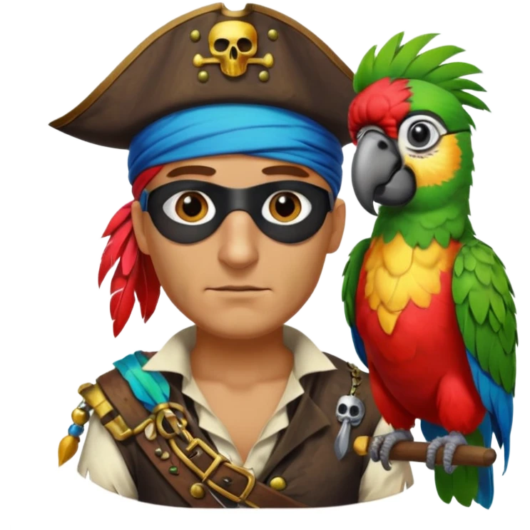 pirate and parrot emoji