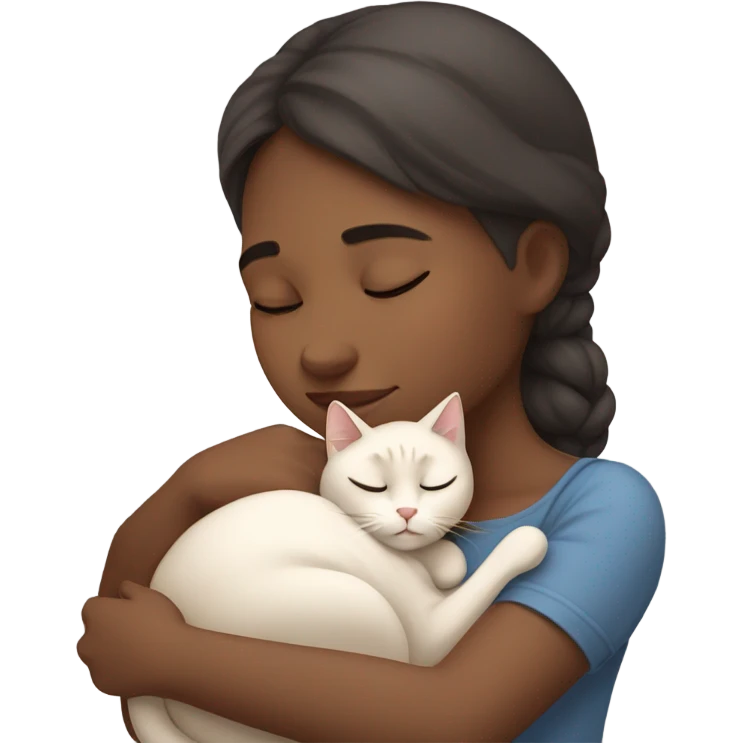 Girl and cat  sleeping emoji