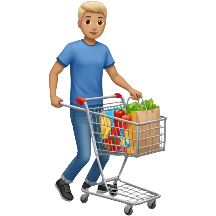man-with-a-shopping-cart-full-body emoji