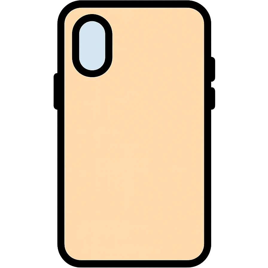 colored icon of an iPhone mobile cover, beige theme, simple and modern emoji
