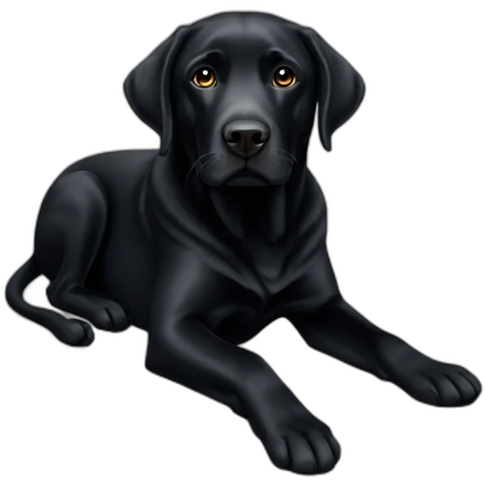 black Labrador dog sat down emoji