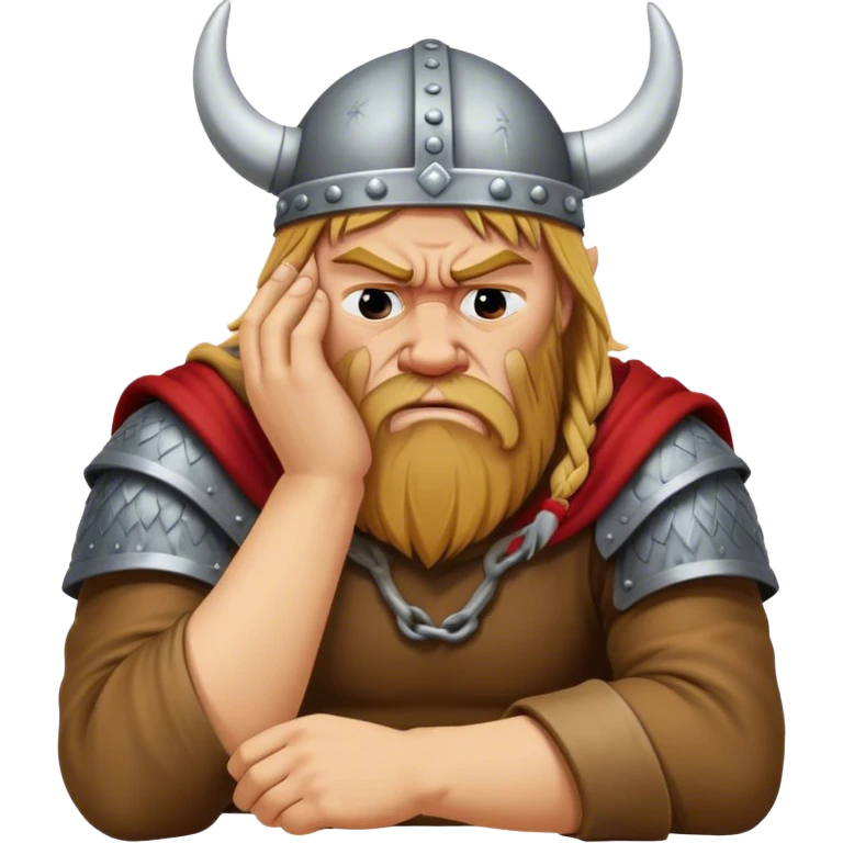 danish viking facepalm sitting and sad realistic emoji