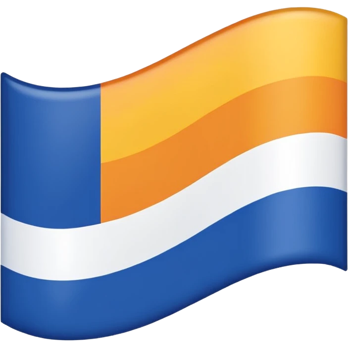 A flag whit darkblue, blue, white, yellow and orange and has 5 stripes white in the middle, blue in next to white left, yellow next to white right, orange next to yellow right, dark blue next to blue left💙🩵🤍💛🧡follow the emoji