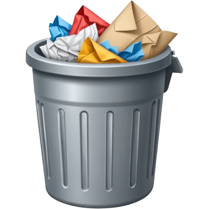trash bin with paper emoji