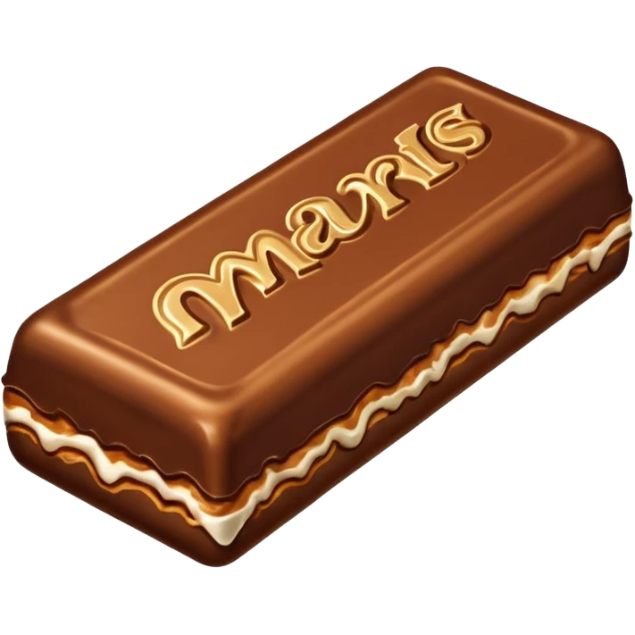 Illustrate a Mars bar unwrapped, showing caramel & nougat inside. emoji