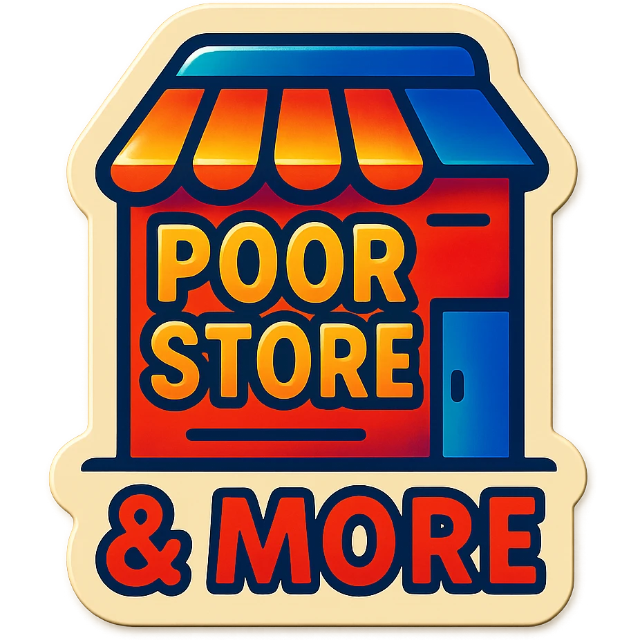 Convince store named Poor Store & More emoji