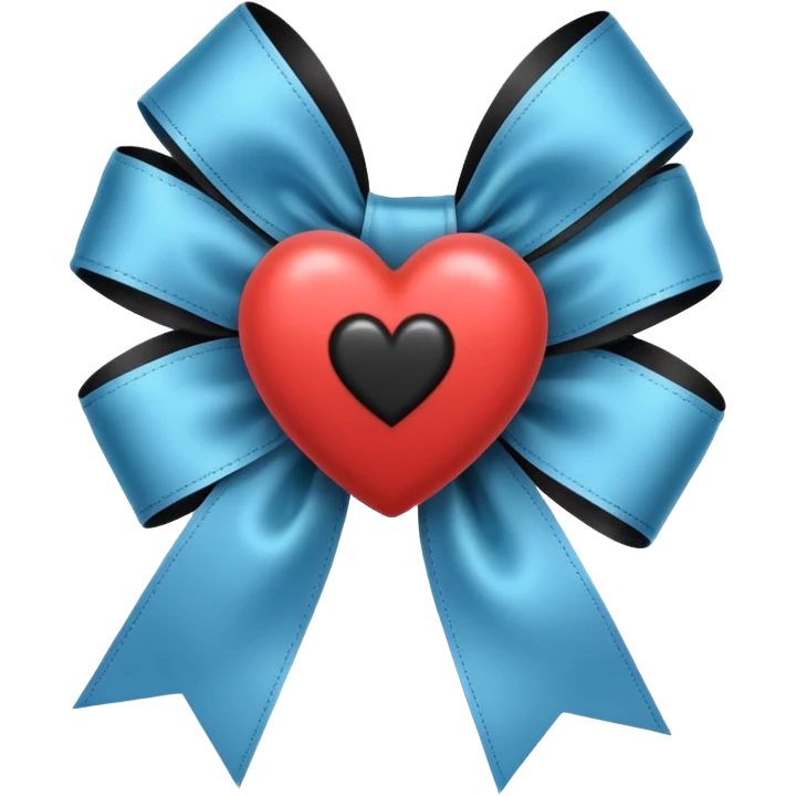  A ribbon with black heart emoji