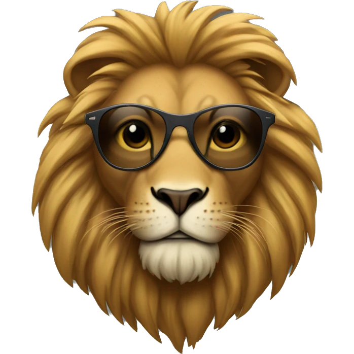 Incognito lion wearing sunglasses and hoodie emoji