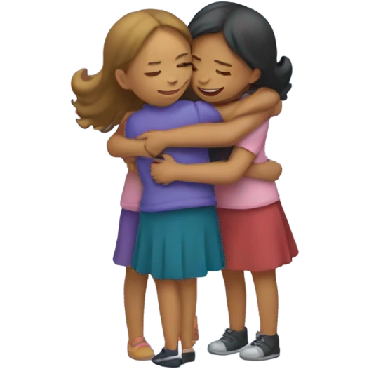 Three girl best friend hugging  emoji