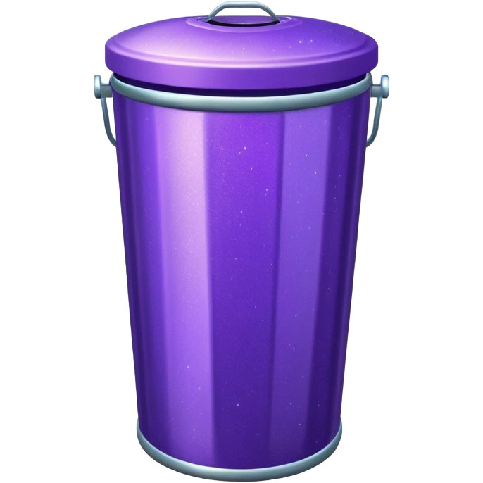 Glitter Purple and Cian  metal rubbish bin emoji