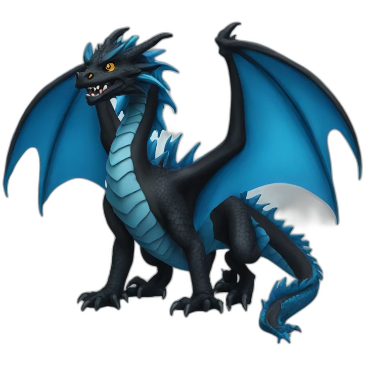 Black/Blue Dragon emoji