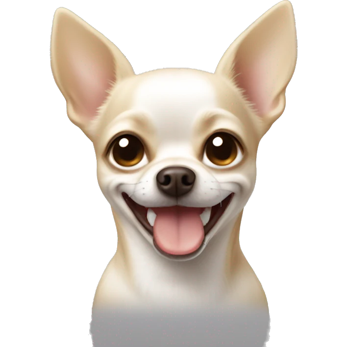 white and beige chihuahua wink emoji
