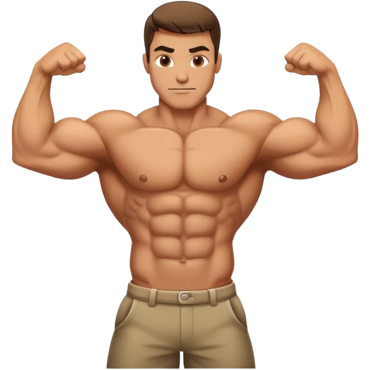 Man flexing muscles showing off emoji