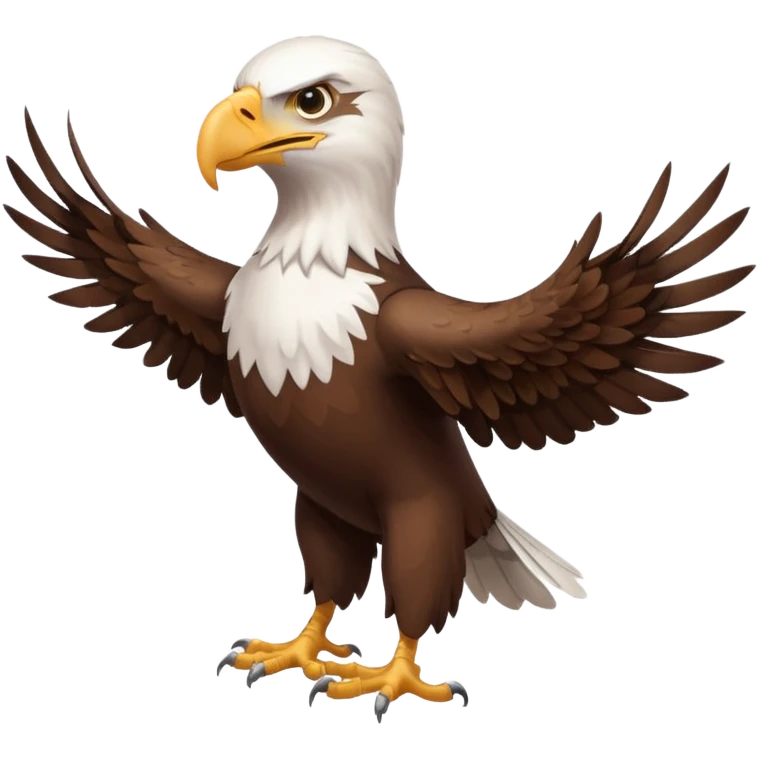 Create a single emoji of a Eagle in full body, shown at a slight side angle in a natural, characteristic pose. Cute and stylized like an emoji, but clearly recognizable.
 emoji